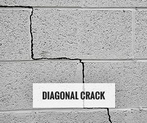 Foundation wall diagonal crack